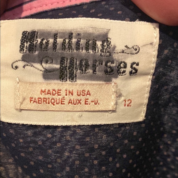 HOLDING HORSES Blue and Black Cuffed Sleeve Button Down Shirt - Picture 3 of 4